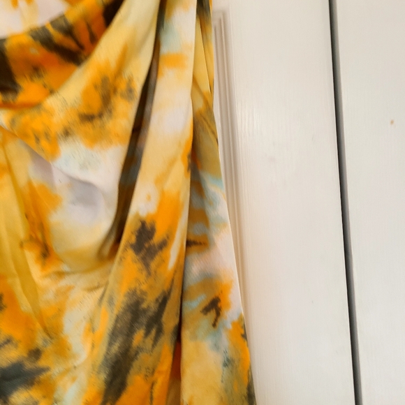 PLT Orange Tie Dye Rushed Side Midi Skirt 6/M - Picture 6 of 9